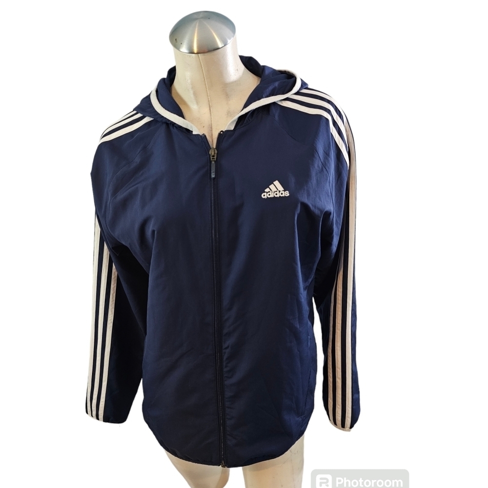 Adidas Size M Blue White Jacket